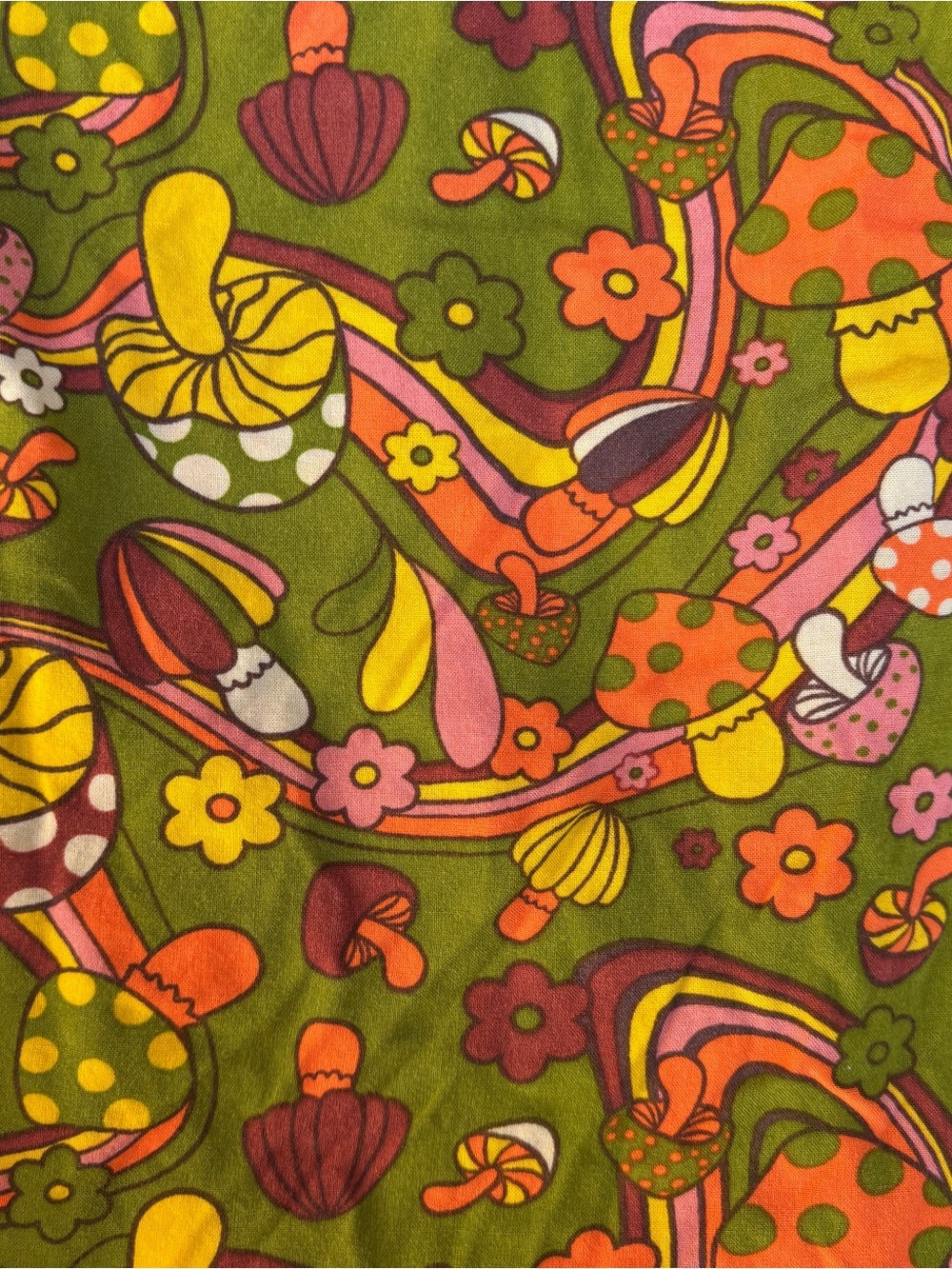 Massive Men's Large Button Up Shirt Psychedelic Style Floral Mushroom Pattern - Picture 7 of 7